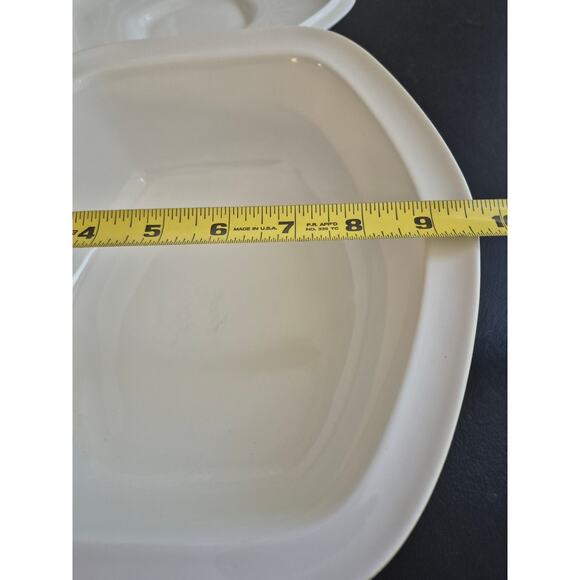 VTG MCM Poole Yellow Herb Garden Sage Casserole Dish 2.5 Quart Rectangular Lid - Picture 10 of 11